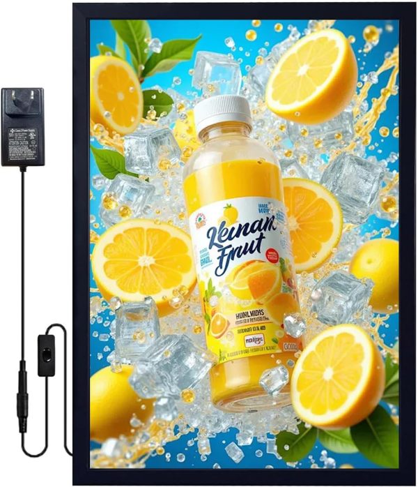 LED Movie Poster Frames Backlit Picture Frame 16" x 24" - Aluminum Snap Frame for Advertising Display&Acrylic Art ~ Backlit Poster Frame Wall Mounted (Black)-3