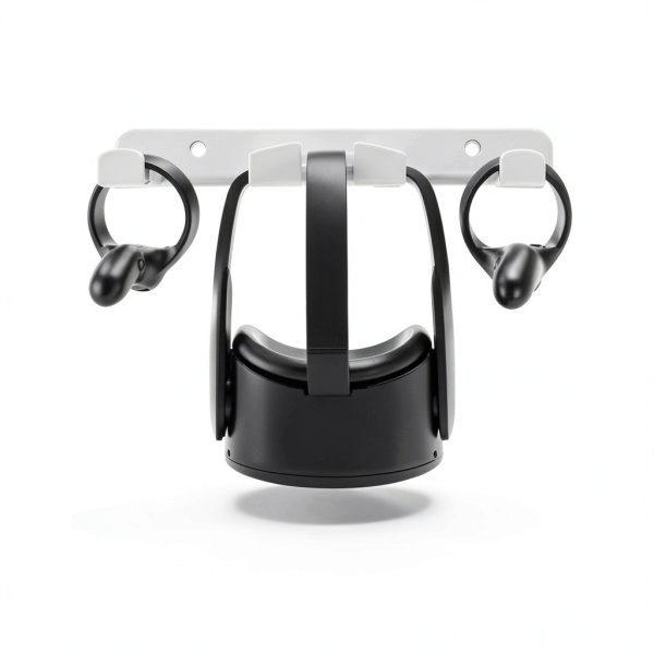 HomeMount VR Wall Mount White ABS 3 Hook for Quest Controllers-1