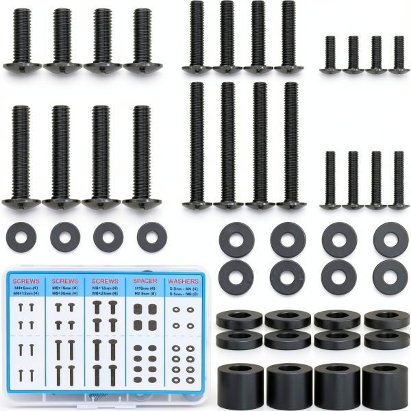 MOUNTUP Universal TV Mounting Hardware Screw Kit with Box - M4 M6 M8 Screws, Spacers & Washers for Most LED LCD OLED 4K TVs, Replacement Screws for TVs/Monitor Mounting, MU9041-0