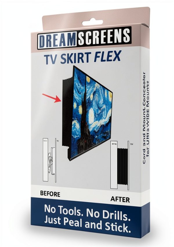 TV Skirt Flex by Dreamscreens Adjustable Skirt for Mounts and Cables-0