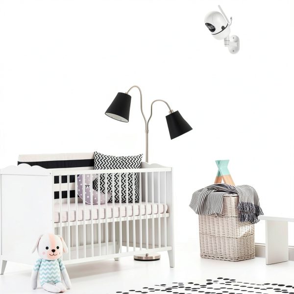 Adjustable Baby Monitor Mount for HelloBaby HB65/HB40, White Wall-2