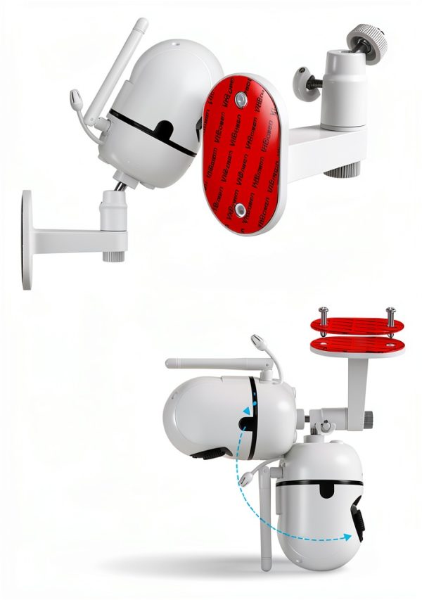 Adjustable Baby Monitor Mount for HelloBaby HB65/HB40, White Wall-4