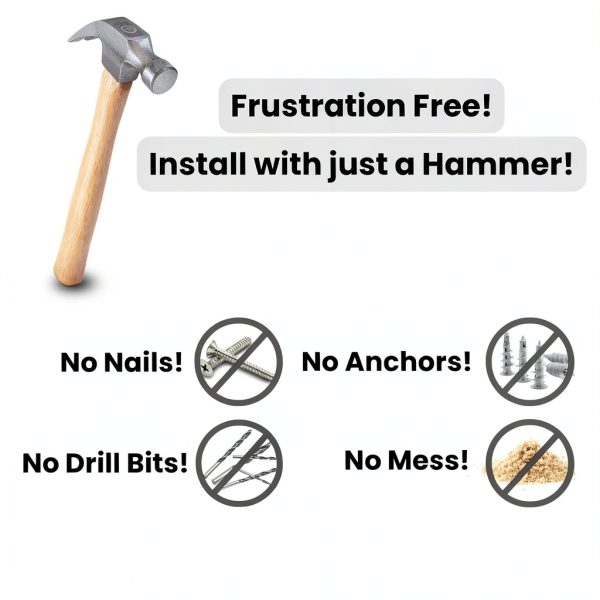 No-Stud, No-Drill Wall Mount Compatible with Skylight® 15-Inch Calendar - The Original Easy DIY Install, No Anchors or Screws Needed, Damage-Free, Secure Hold, Only Hammer Required, Hardware Included-2